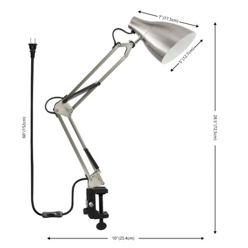 Odile 28.5" Classic Industrial Adjustable Articulated Clamp-On LED Task Lamp - JONATHAN Y
